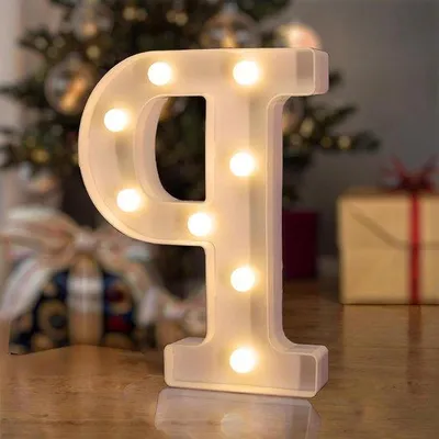 Image de Lumières LED - Lettres lumineuses décoratives - Décoration de fête - Personnalisables - Grandes lumières - Blanc chaud