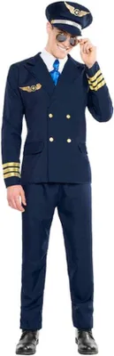 Immagine prodotto di Set di costumi da uomo, completo a 5 pezzi, collezione di travestimenti per feste a tema, eventi di Halloween o spettacoli di carnevale, completo da leader.