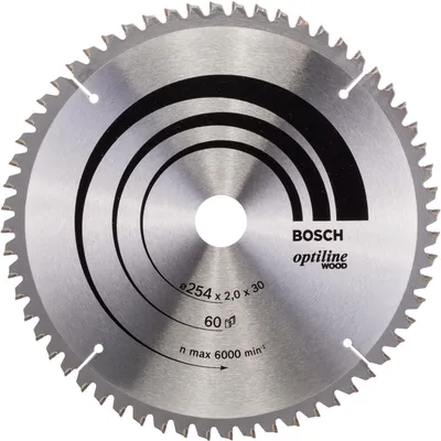 Image de Lame BOSCH 2608640436 Optiline Wood Ø 254 mm 60 dents pour scie à onglet et radiale