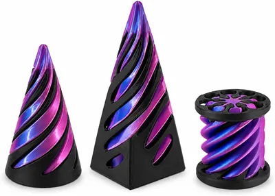 Immagine prodotto di Giocattolo antistress a forma di cono a spirale stampato in 3D - Set di 3 giocattoli a forma di cono a spirale - Giocattolo sensoriale per bambini