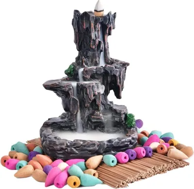 Produktbild von Rückfluss Räuchergefäß Waterfall mit 20 Kegeln + 30 Stäbchen