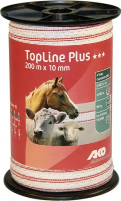 Produktbild von Weidezaunband Top Line Plus 200 m Breite 10 mm Bruchlast 90 kg 4 Leiter TriCond