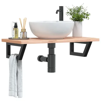 Produktbild von "Spring Sale"Waschtisch-Halterungen 2er set - modernes Design - fü Garten - Schwarz Trapezförmig Stahl NEU351331 - Zaunzubehör