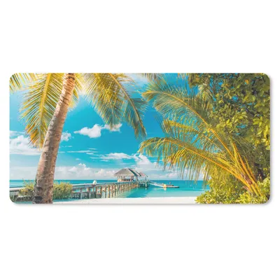 Produktbild von MuchoWow® Mauspad Mousepad Tropisch - Strand - Palme 60x30 cm - Mousepads - Maus Mat - Pad - Mausunterlage - Nachhaltig