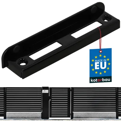 Immagine prodotto di KOTARBAU® Piastra di Riscontro per Cancello Riscontro per Cancelletto 16cm 16,5cm Fermo per Cancello e Portoncino da Avvitare Acciaio Nero