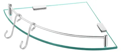 Image de Étagère en verre trempé avec supports en acier inoxydable