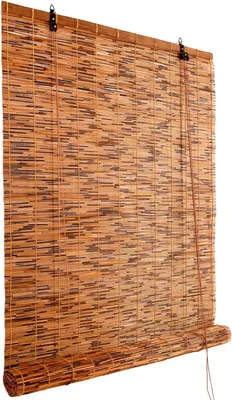 Produktbild von Bambus Rollo 100x220cm (Breite x Höhe) Sichtschutz und Sonnenschutz Jalousie Vorhang für Fenster, Tür, Balkon und Garten | Bambusrollo aus Schilfrohr