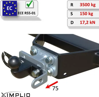 Produktbild von AHK Distanzplatte 100mm Flanschkugel 83x56/90mm Verzinkt Isuzu D-MAX I 2002-2012
