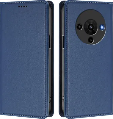 Image de Etui en cuir pour ZTE Blade A76 5G, étui magnétique en cuirPolyuréthaneavec support Bleu foncé