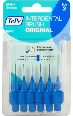 Produktbild von TePe ID Bürste Blau 0,6mm, 5 St. Interdentalbürsten