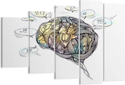Produktbild von Bild auf Leinwand - Leinwandbild - Gehirn Bildung Experiment Illustration - 150x100cm - Wand Bild - Wanddeko - Leinwanddruck - Bilder - Kunstdruck - Leinwand bilder - Wandkunst - EG150x100-2975