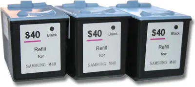 Produktbild von vhbw 3x Tintenpatronen kompatibel mit Samsung SF-360, SF-335, SF-335T, SF-330, SF-331, SF-345, SF-345TP, SF-340 Drucker - Schwarz (Wiederaufgefüllt)