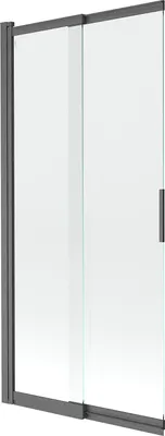 Produktbild von Mexen Fox Badewannenfaltwand 2-flügelig verschiebbar 85 x 150 cm, transparent, gebürstetes Gungrau - 891-085-002-66-00