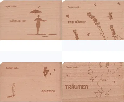 Produktbild von Holzpostkarten-Set "Einfach mal ..."