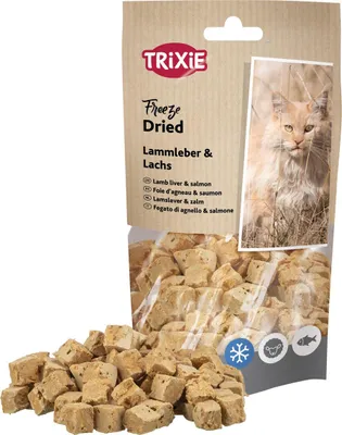 Productafbeelding van Trixie kattensnack, gedroogd vlees van lamslever en zalm, 25 gram