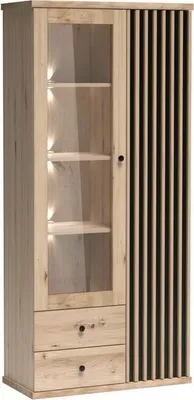 Obrázek produktu pro Minio, vitrína "CALI 2", s LED osvětlením, barva dub Artisan / černá