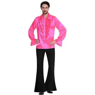 Produktbild von 70er Rüschenhemd für Herren pink