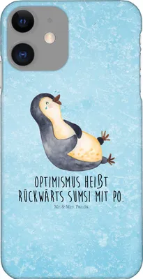 Produktbild von Mr. & Mrs. Panda Iphone 11 Handyhülle Pinguin Lachen - Eisblau - Geschenk, Funny, Pinguine, XS, Humor, Lol, Hülle, Haha, Cover, Handy Schutzhülle