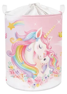 Produktbild von Faltbarer Einhorn Wäschekorb für Kinder - 63 L Aufbewahrungskorb