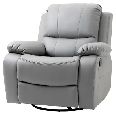 Produktbild von Relaxsessel mit Liegefunktion und verstellbarer Rückenlehne, Polstersessel aus Mikroraserstoff für Wohnzimmer und Schlafzimmer, Grau