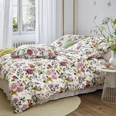 Produktbild von Irisette Mako-Satin Bettwäsche Glamour Mariestad weiß 155x220 cm + 80x80 cm