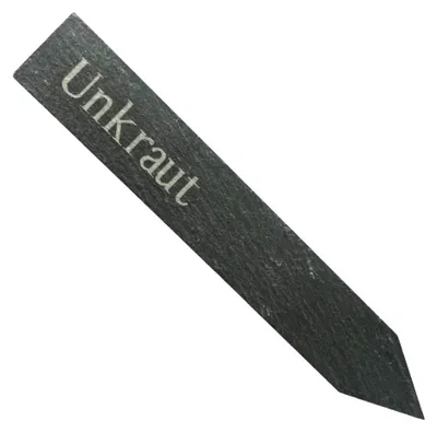 Produktbild von Pflanzenschild "Unkraut" Kräuterstecker Schiefer 19 cm graviert