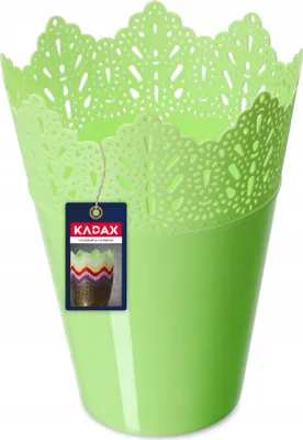 Produktbild von KADAX Töpfe "Calade", Blumentopf mit Spitzenmotiv, 12cm, Hoch, Grün