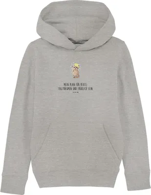 Produktbild von Mr. & Mrs. Panda Kinderpullover Waschbär 7-8 Jahre (122/128) - Heather Grey - Geschenk, Tagträumen, Kapuzenpulli, Fröhlich, Sweat-Hoodie, Lustige Sprüche, Pullover, Plan