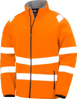 Produktbild von Result Genuine Recycled R505X | Recycled Printable Safety Softshell Jacket Sicherheitsjacke - Farbe: Fluorescent Orange/Black - Größe: M