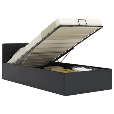 Obrázok produktu pre Maison Exclusive – posteľ s úložným priestorom, hydraulická, čierna, umelá koža, 100 × 200 cm