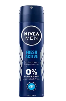 A Nivea Men Fresh Active deodorant spray can.