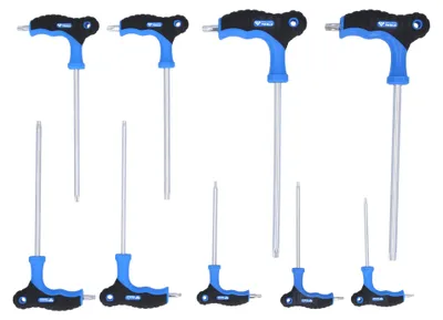 Produktbild von Brilliant Tools T-Griff-TX mit Stirnlochbohrung-Winkelstiftschlüssel-Satz, 9-tlg.