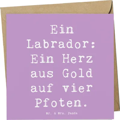 Produktbild von Mr. & Mrs. Panda Grußkarte Spruch Labrador Herz - Lavendeltraum - Geschenk, faltkarte, liebevoller Hund, Hunderassen, doppelkarte, freundlicher, kinderfreundlich