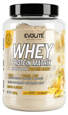 Obrázok produktu pre Evolite Whey Protein Matrix 900g, príchuť banán
