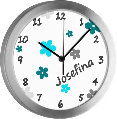 Produktbild von Kinderzimmer Funkwanduhr, Funkuhr Wanduhr Kinder, Blume türkis 25 cm