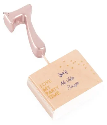 Image de Bougie d'anniversaire « 7 » en or rose, 4,3 cm, métallisée - taille unique