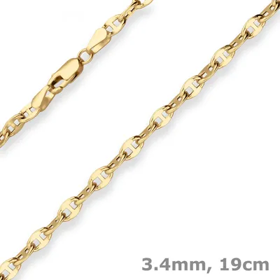 3-4mm-Armband-Ankerkette-Steg-aus-585-Gelbgold-19cm