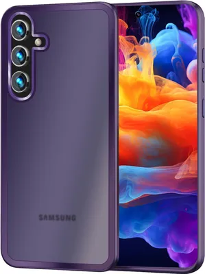 Produktbild von NALIA Matte Hybrid Schutzhülle für Samsung Galaxy S24 Plus Hülle, Semi-Transparente Harte Rückseite & Fallschutz-Rahmen Lila