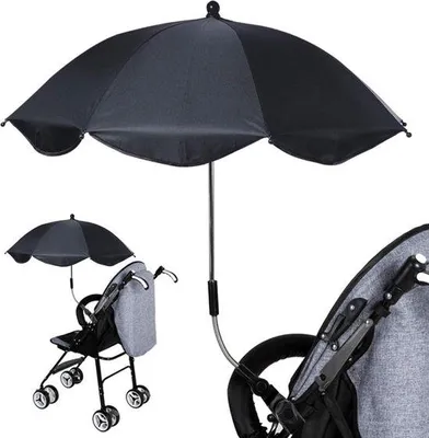 Image de Parasol pour poussette, noir, pliable, universel