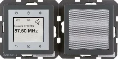 Produktbild von HAGER Berker Q.1/Q.3/Q.7 Q.x Radio Touch podtynkowe DAB+ Bluetooth mit Lautsprecher anthrazit aksamit 30806086