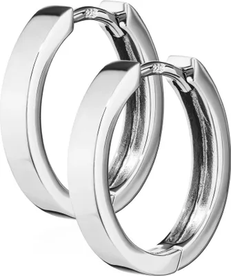 Produktbild von Paar 925er Sterlingsilber Klappcreolen Ohrringen 16 X 3mm Anlaufgeschützt 4793