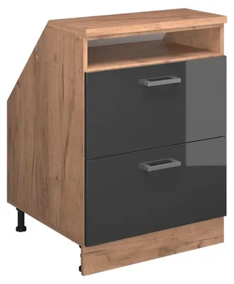 Immagine prodotto di Mobile sottotetto Vicco Rion Antracite lucido 60 x 81.6 cm con 2 cassetti, carcassa 60 cm profondità, Model 60069