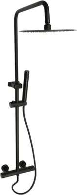 Produktbild von Duschsystem, Thermostatsteuerung, Wandmontage, schwarz