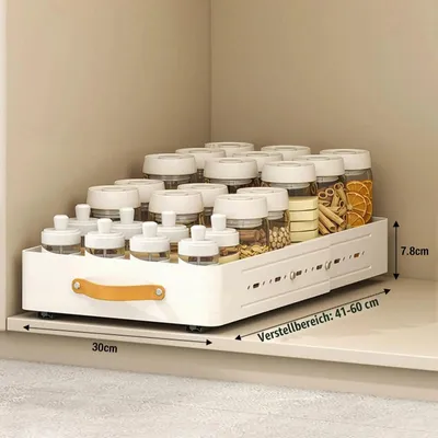 Image de Armoire de cuisine - Étagère de rangement extensible - Avec tiroirs - Largeur 30 cm