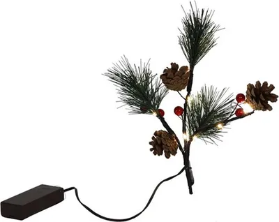 Produktbild von Dekorationszweig Kiefer mit 20 LED, batteriebetrieben, 10x7x23 cm