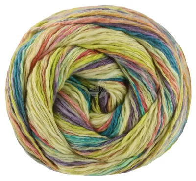 Produktbild von Lana Grossa - Gomitolo California 3043 vanille fuchsia pistazie blauviolett petrolblau altrosa