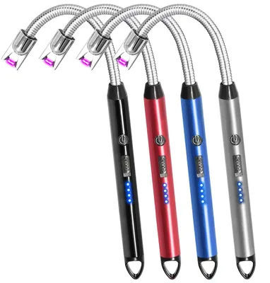 Produktbild von 4er Set Elektrische Lichtbogen Feuerzeuge mit flexiblem Hals 360° drehbar wiederaufladbar Plasma Feuerzeug USB flammenlos
