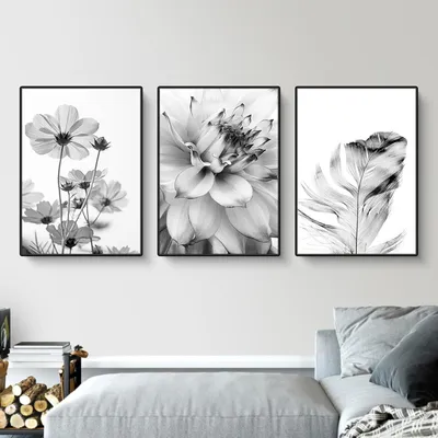 Zdjęcie produktu dla Zestaw 3 plakatów, motyw: motyl, kwiat, chabry, format 50x70 cm, dekoracja ścienna, bez ramki