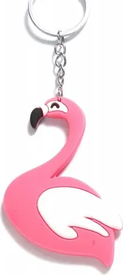 Produktbild von Flamingo Schlüsselanhänger Klein Gummi 7cm - Süßer Anhänger für Schlüsselbund & Rucksack Pink