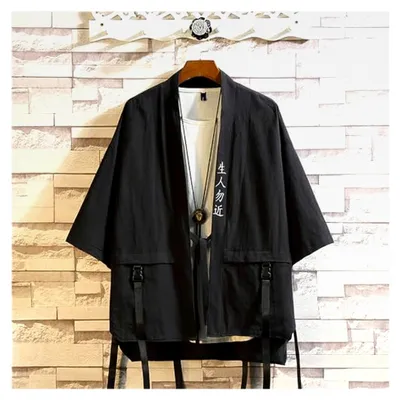 Produktbild von Herren Happi Kimono Haori Jacke Übergangsjacke Mäntel Hanfu Langarmshirts Cardigan Japan Happi Kimono Haori Jacke